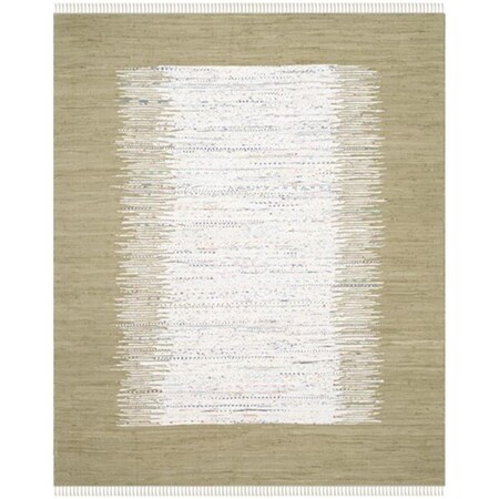 Safavieh Montauk Hand Woven Large Rectangle Rug- Ivory - Olive- 8 x 10 ft. MTK711K-8